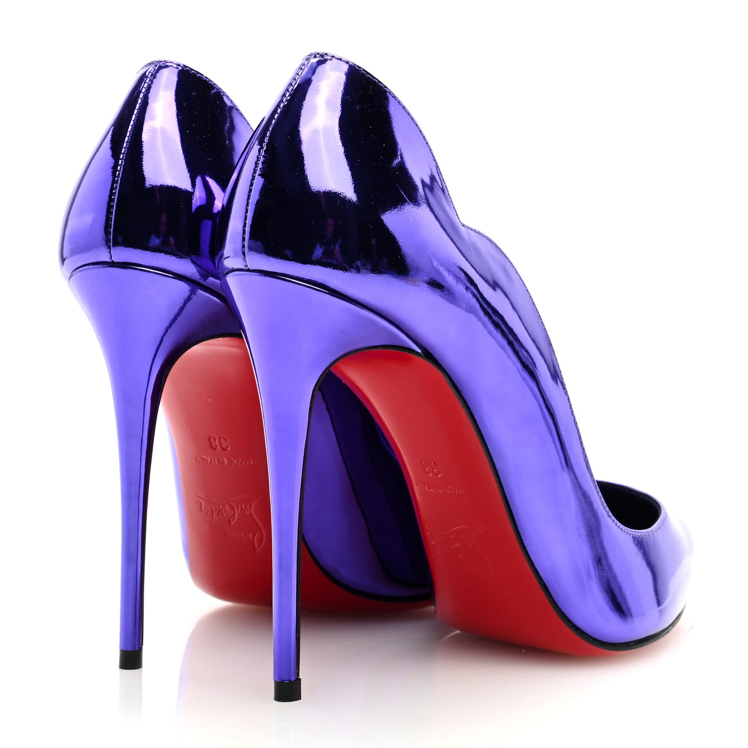 Christian Louboutin Metallic Patent Hot Chick 100 Pumps 38 Purple 4 of 7