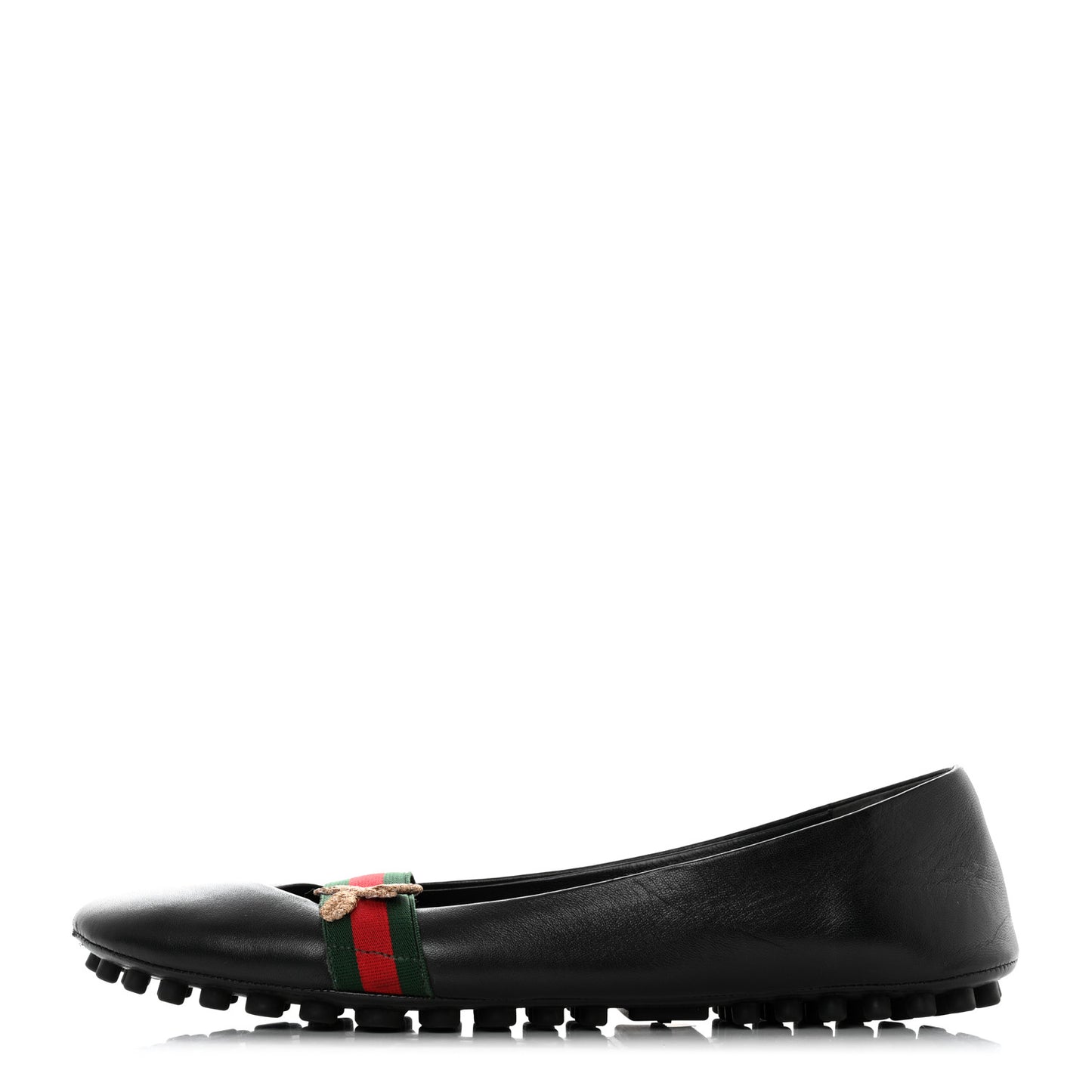 Calfskin Bayadere Bee Ballerina Flats 39.5 Black