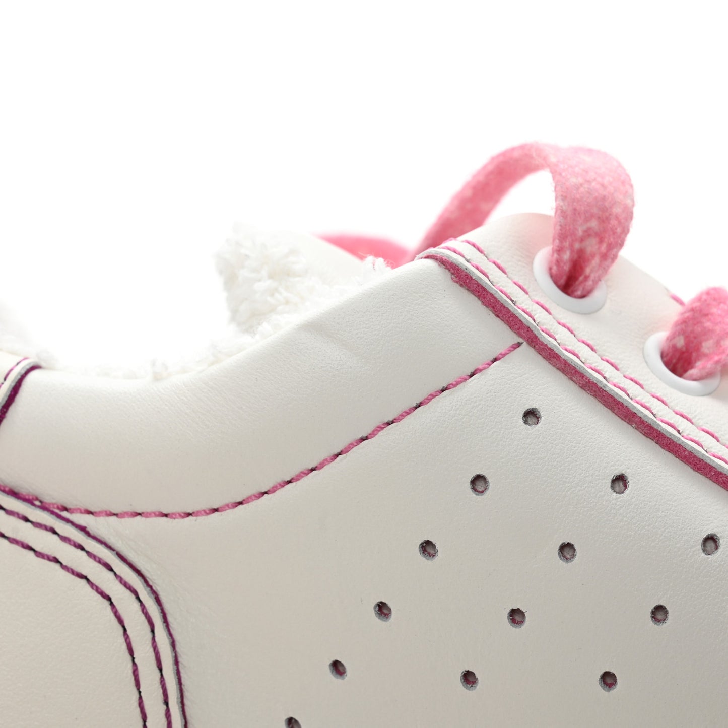 Calfskin Womens Logo Sneakers 38 White Pink