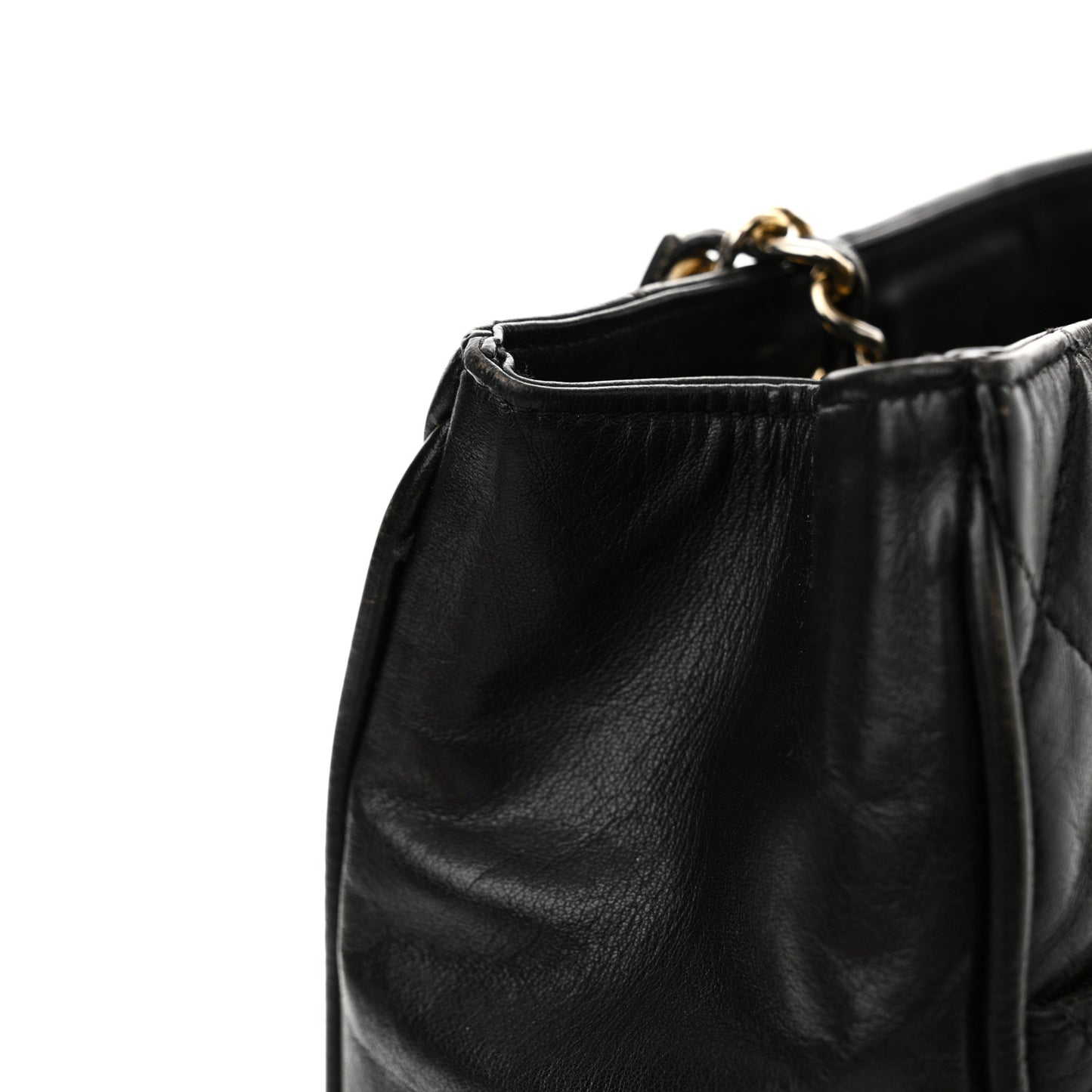 Lambskin Quilted Shoulder Bag Black