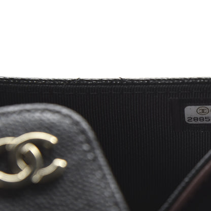 Chanel Caviar Quilted Classic Strap Pouch Black 10 of 12