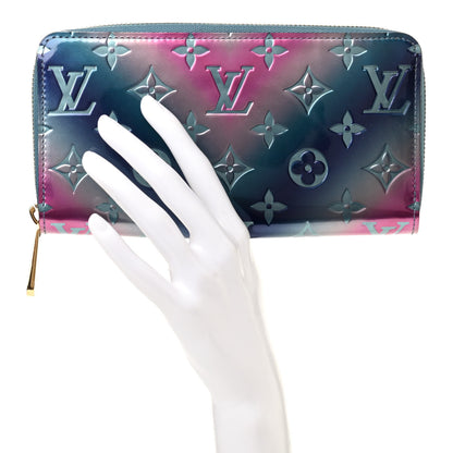 Louis Vuitton Metallic Vernis Degrade Zippy Wallet Blue Pink 2 of 7