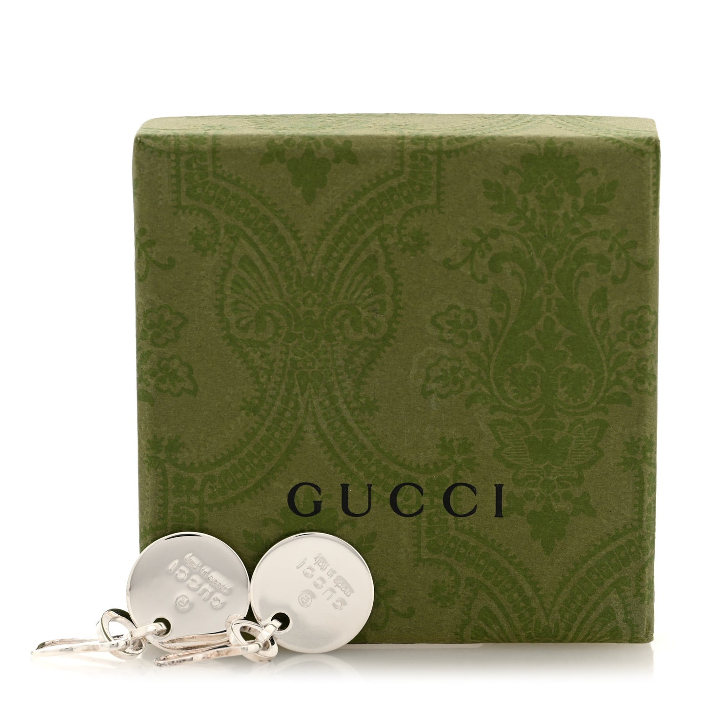 Sterling Silver Trademark Round Drop Earrings