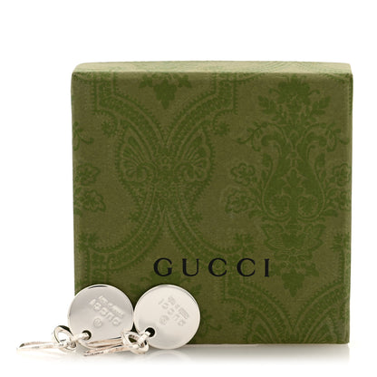 Gucci Sterling Silver Trademark Round Drop Earrings 5 of 5
