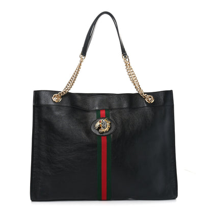 Gucci Calfskin Large Rajah Chain Tote Black 1 of 11