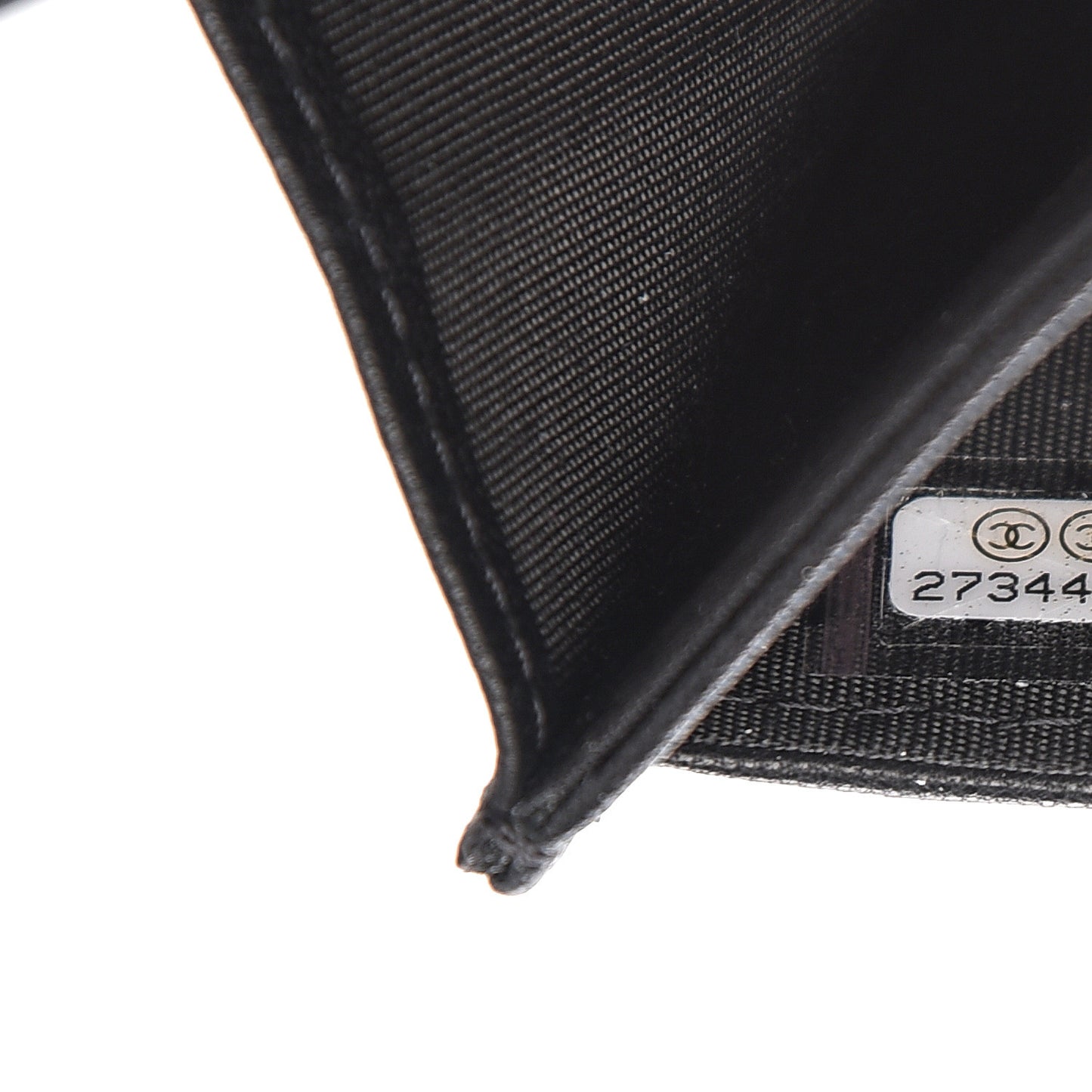 Lambskin Camellia Embossed Card Holder Wallet Black