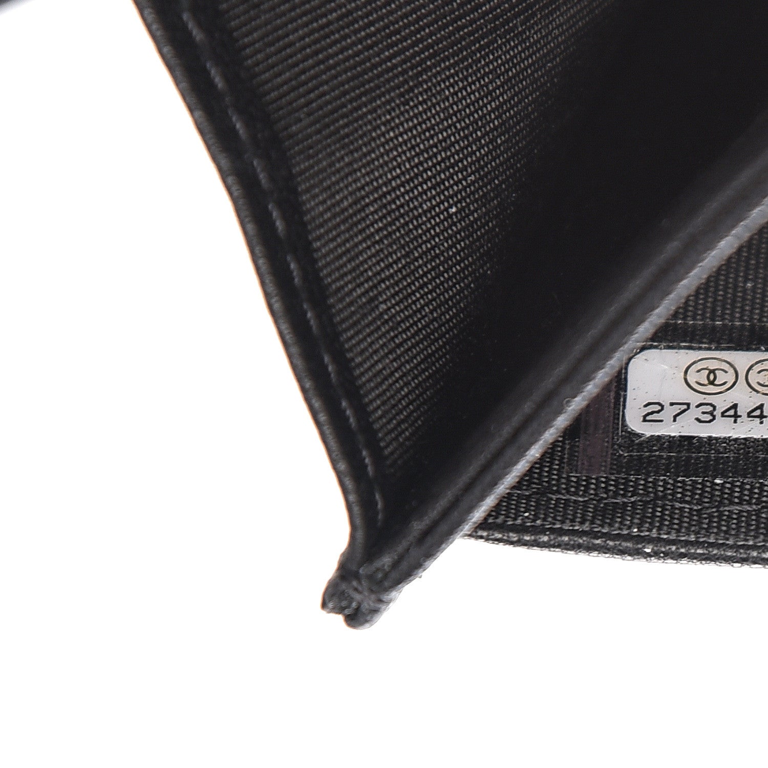 Chanel Lambskin Camellia Embossed Card Holder Wallet Black 7 of 8