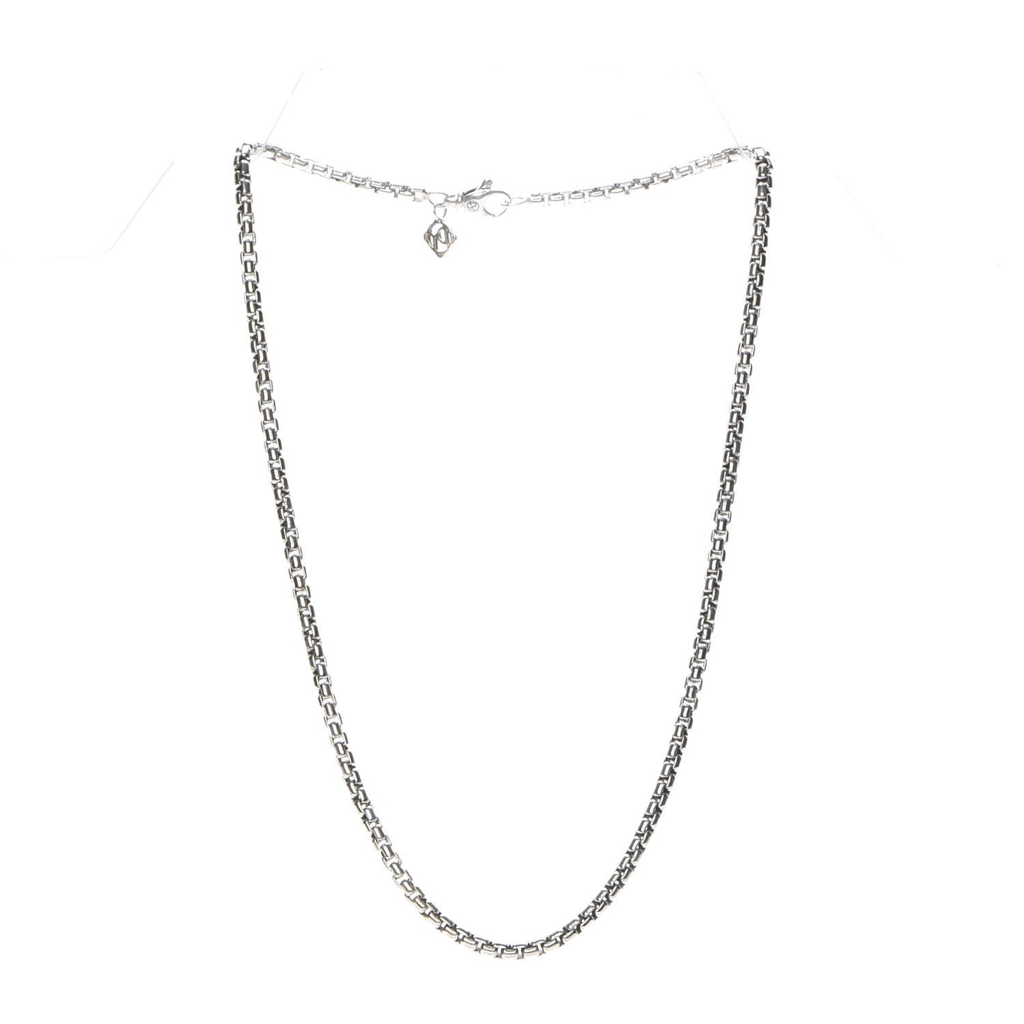Sterling Silver 14K Yellow Gold 3.6mm Box Chain Necklace 18"