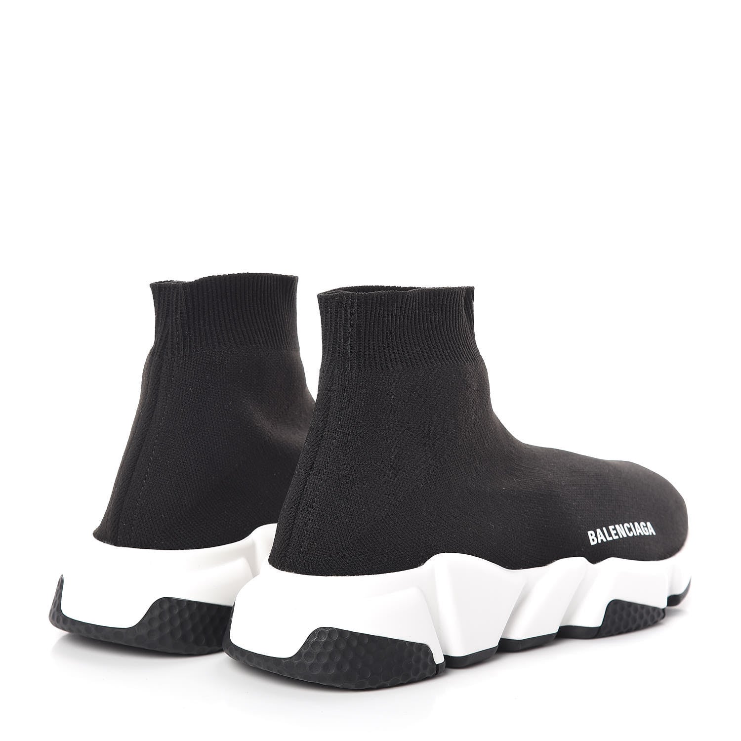 Balenciaga Neoprene Knit Womens Speed Sneakers 37 Black White 4 of 7