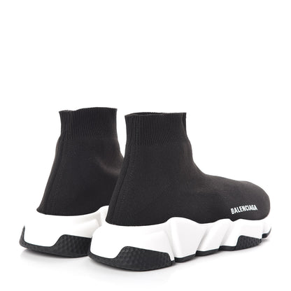 Balenciaga Neoprene Knit Womens Speed Sneakers 37 Black White 4 of 7