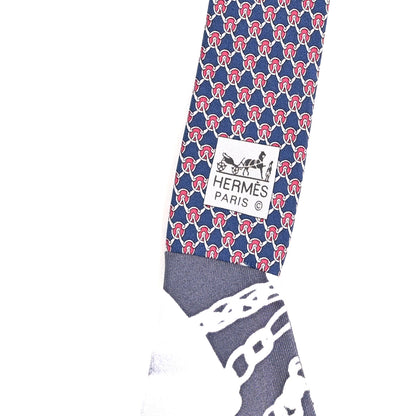 Hermes Silk Petit H Scarf And Tie Marine Black White 2 of 3