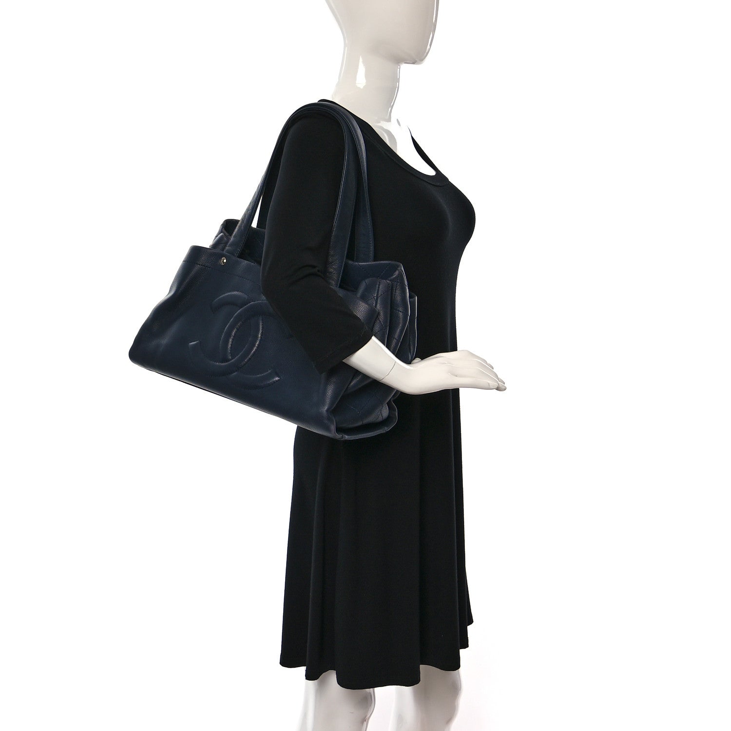 Chanel Caviar Executive Cerf Shopper Tote Navy 2 of 11
