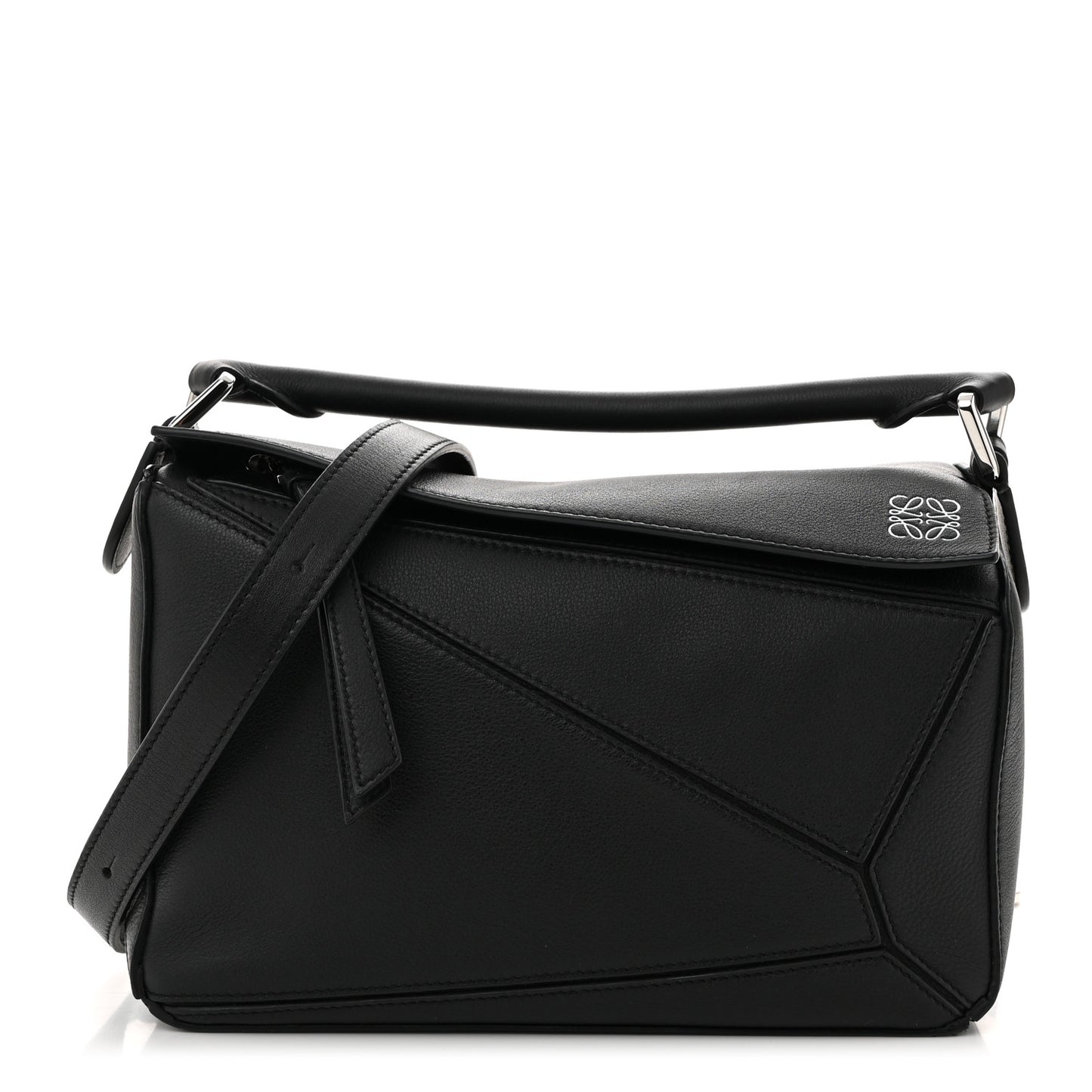 Calfskin Small Puzzle Bag Black
