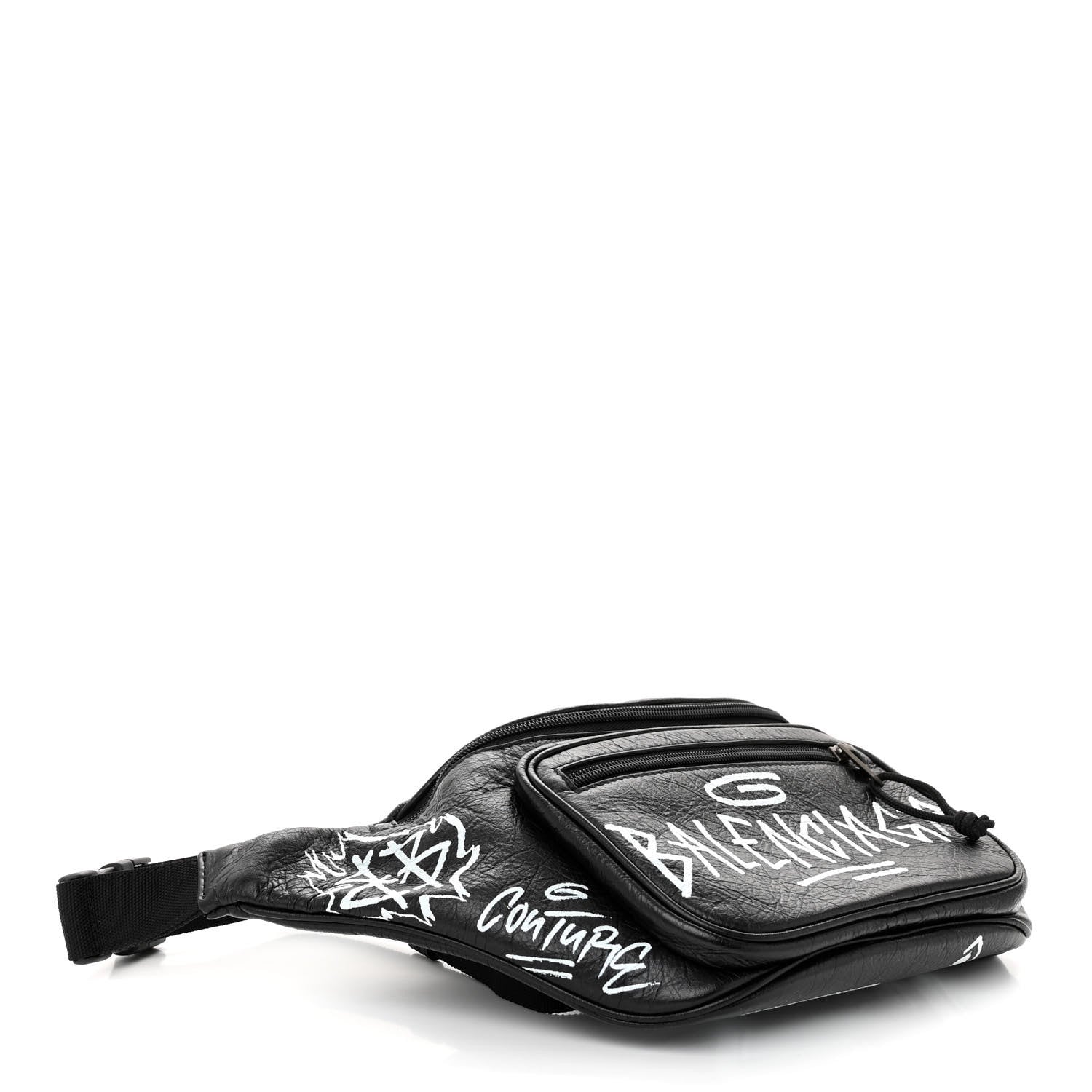 Balenciaga Agneau Arena Graffiti All Over Explorer Belt Bag Black White 4 of 10
