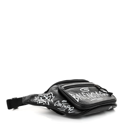 Balenciaga Agneau Arena Graffiti All Over Explorer Belt Bag Black White 4 of 10