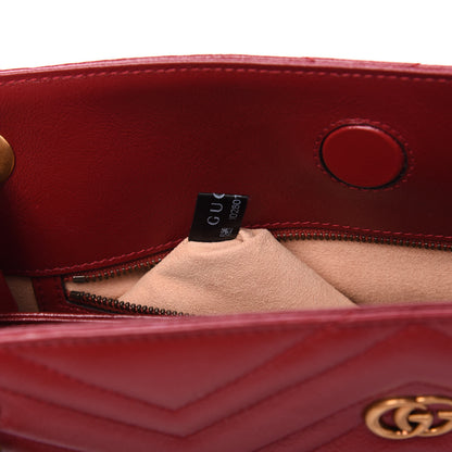 Gucci Azalea Calfskin Matelasse Heart Medium GG Marmont Slim Shoulder Bag Romantic Cerise 8 of 9