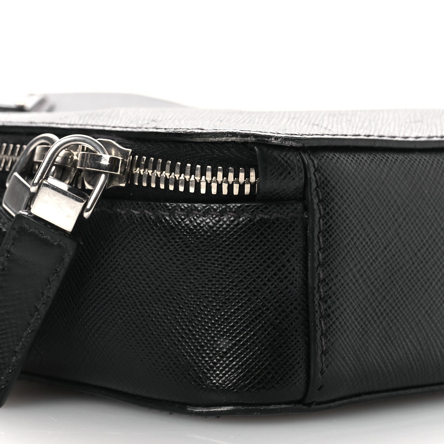Saffiano Travel Brique Crossbody Messenger Bag  Black