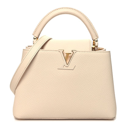 Louis Vuitton Taurillon Capucines BB Snow 1 of 11