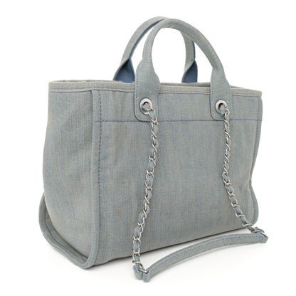 Chanel Denim Small Deauville Tote Light Blue 4 of 13