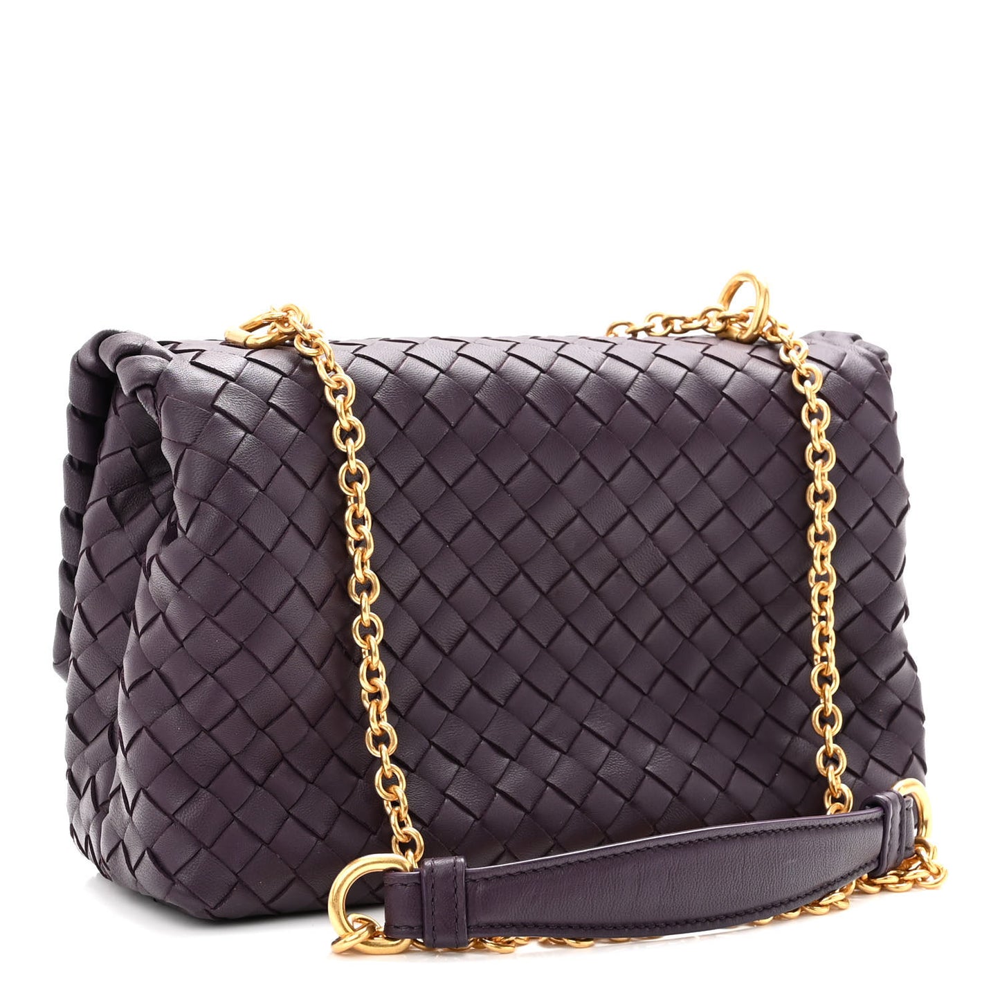 Nappa Intrecciato Baby Olimpia Shoulder Bag Dark Barolo