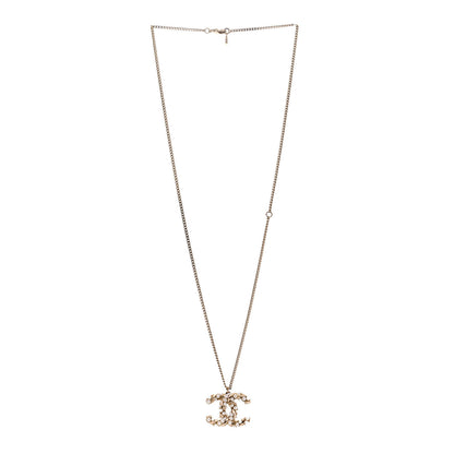 Chanel Pearl CC Pendant Necklace Light Gold 3 of 5