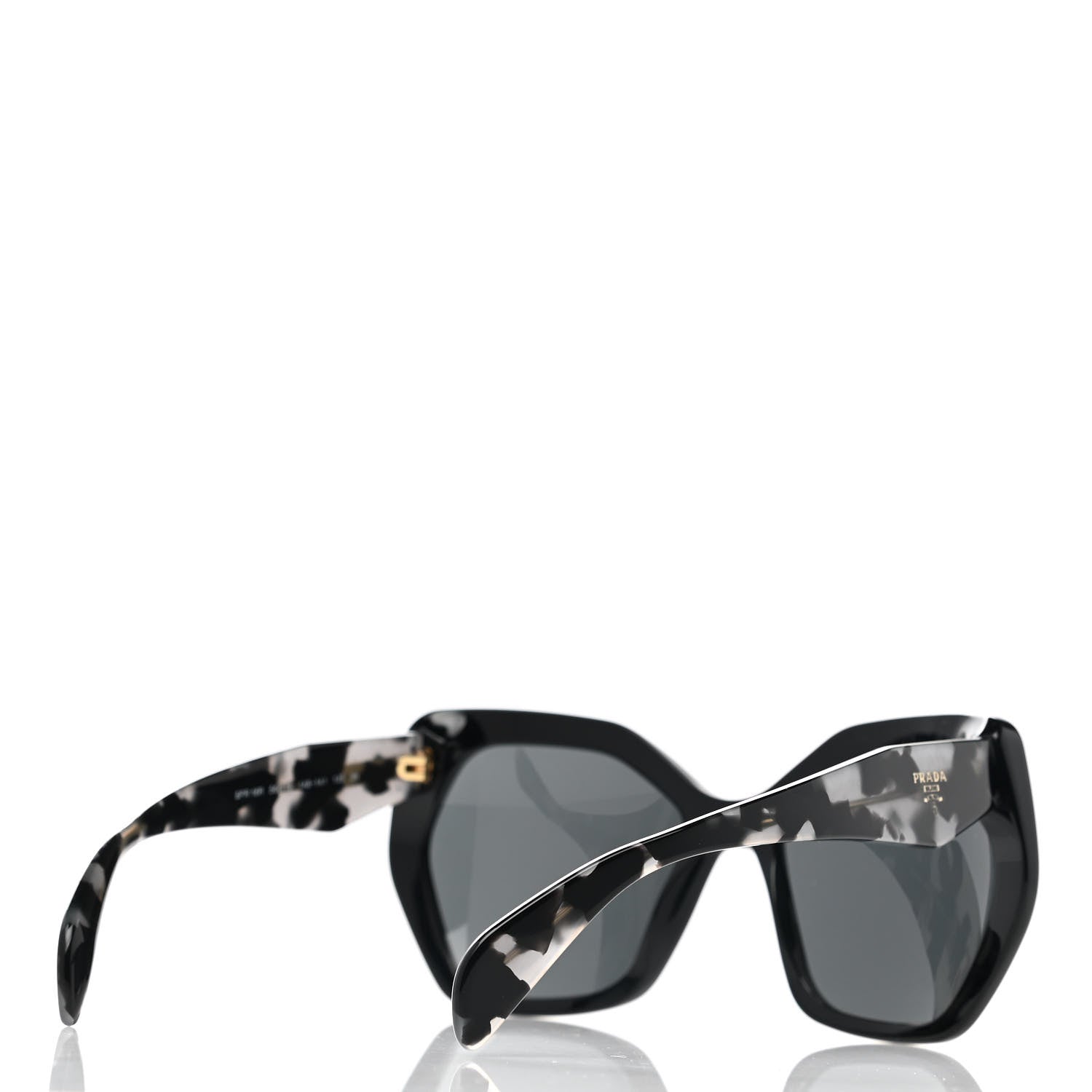 Prada Acetate Sunglasses SPR 16R Black Tortoise Grey 4 of 7