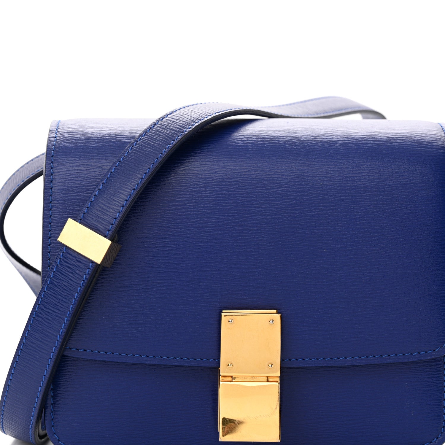Celine Liege Calfskin Small Classic Box Flap Bag Indigo 8 of 10