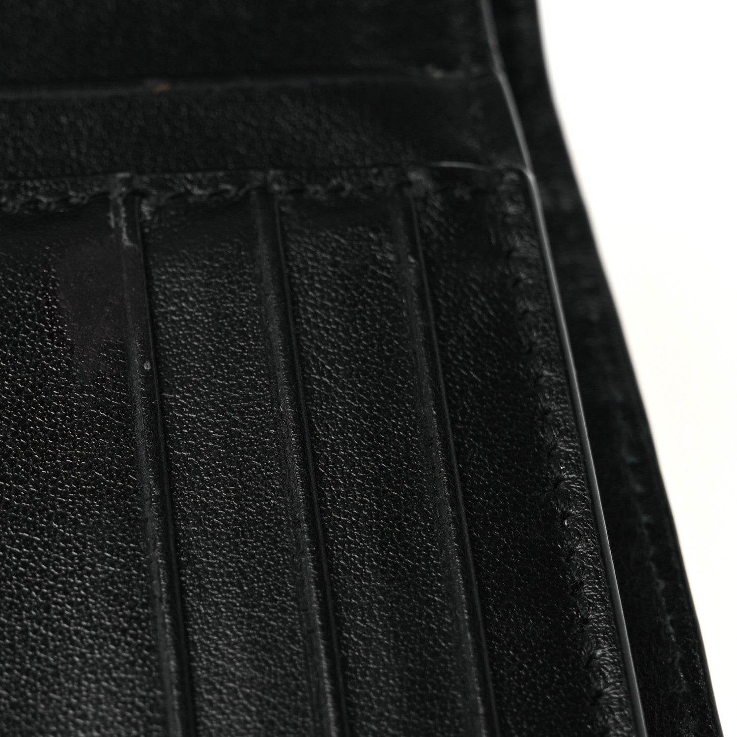 Saint Laurent Shiny Calfskin Crocodile Embossed Monogram Uptown Compact Wallet Black 8 of 10