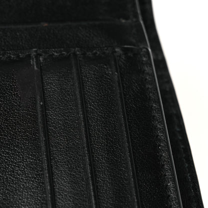 Saint Laurent Shiny Calfskin Crocodile Embossed Monogram Uptown Compact Wallet Black 8 of 10