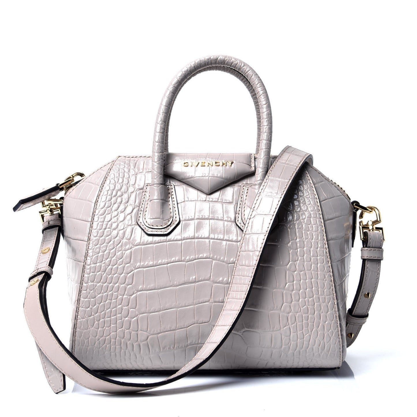Calfskin Crocodile Embossed Mini Antigona Dune