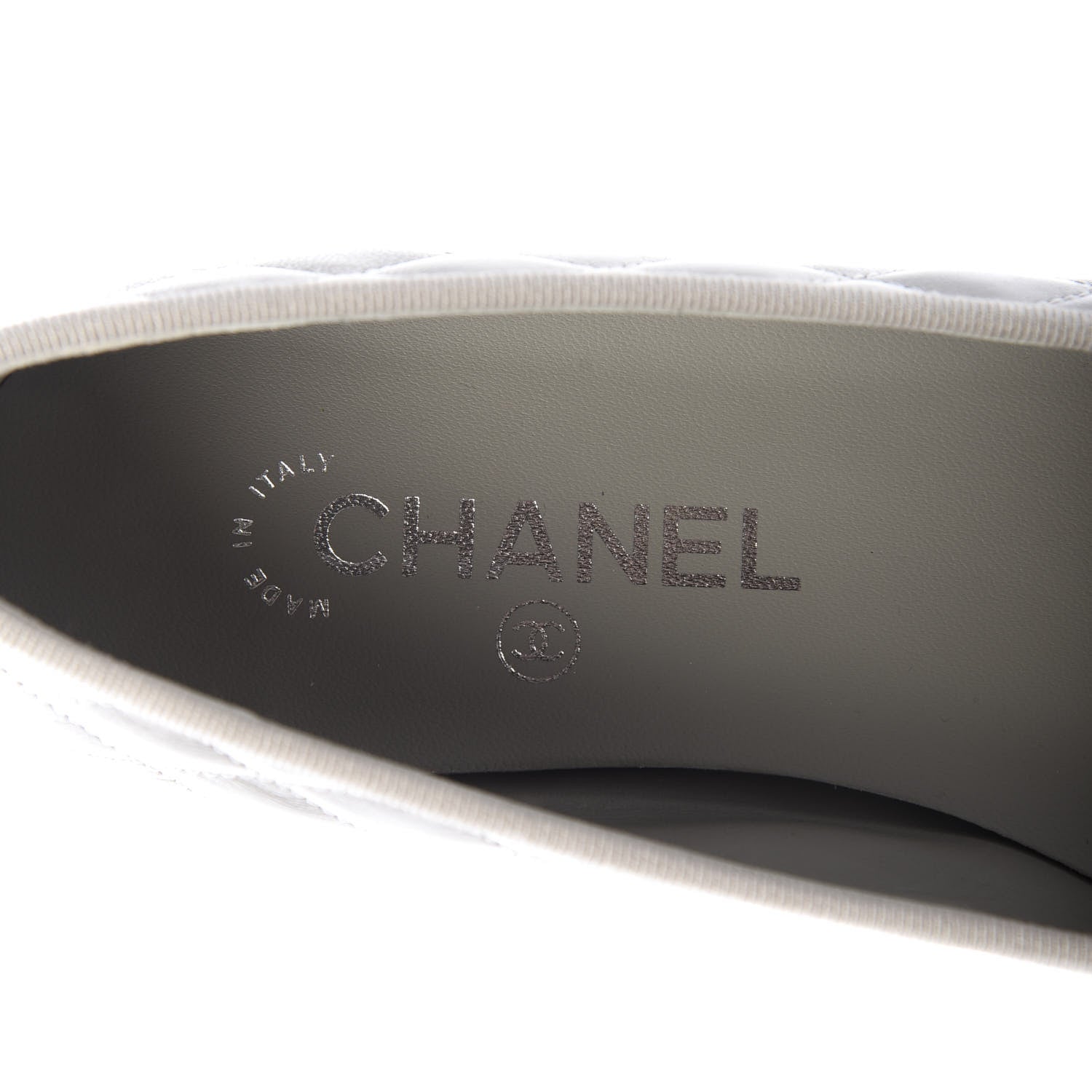 Chanel Crumpled Lambskin Quilted CC Ballerina Flats 39 Grey 8 of 10