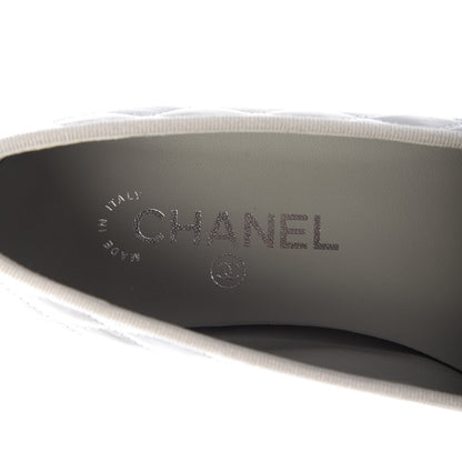 Chanel Crumpled Lambskin Quilted CC Ballerina Flats 39 Grey 8 of 10