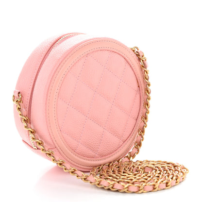 Chanel Caviar Quilted Round Filigree Crossbody Pink 3 of 10