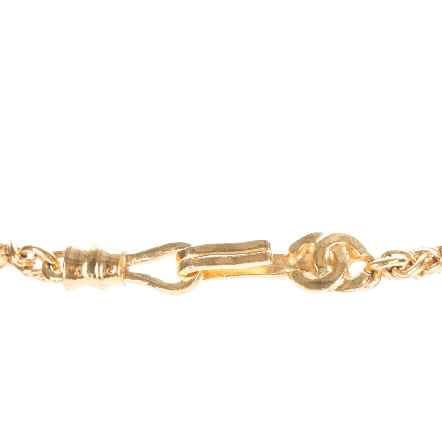 Fretwork CC Spindles Long Necklace Gold