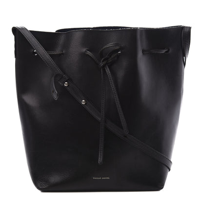 Mansur Gavriel Vegetable Tanned Calfskin Bucket Bag Black Royal 1 of 9