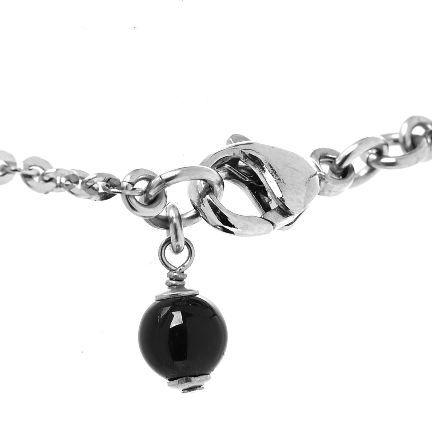 Crystal CC Pendant Necklace Silver Black
