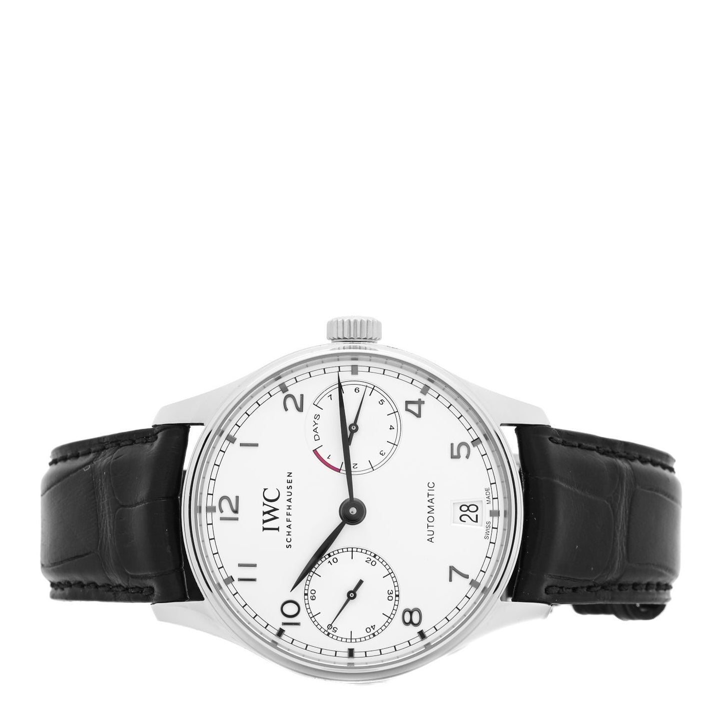 Stainless Steel Alligator 42mm Portugieser 7 Days Chronograph Automatic Watch IW500705
