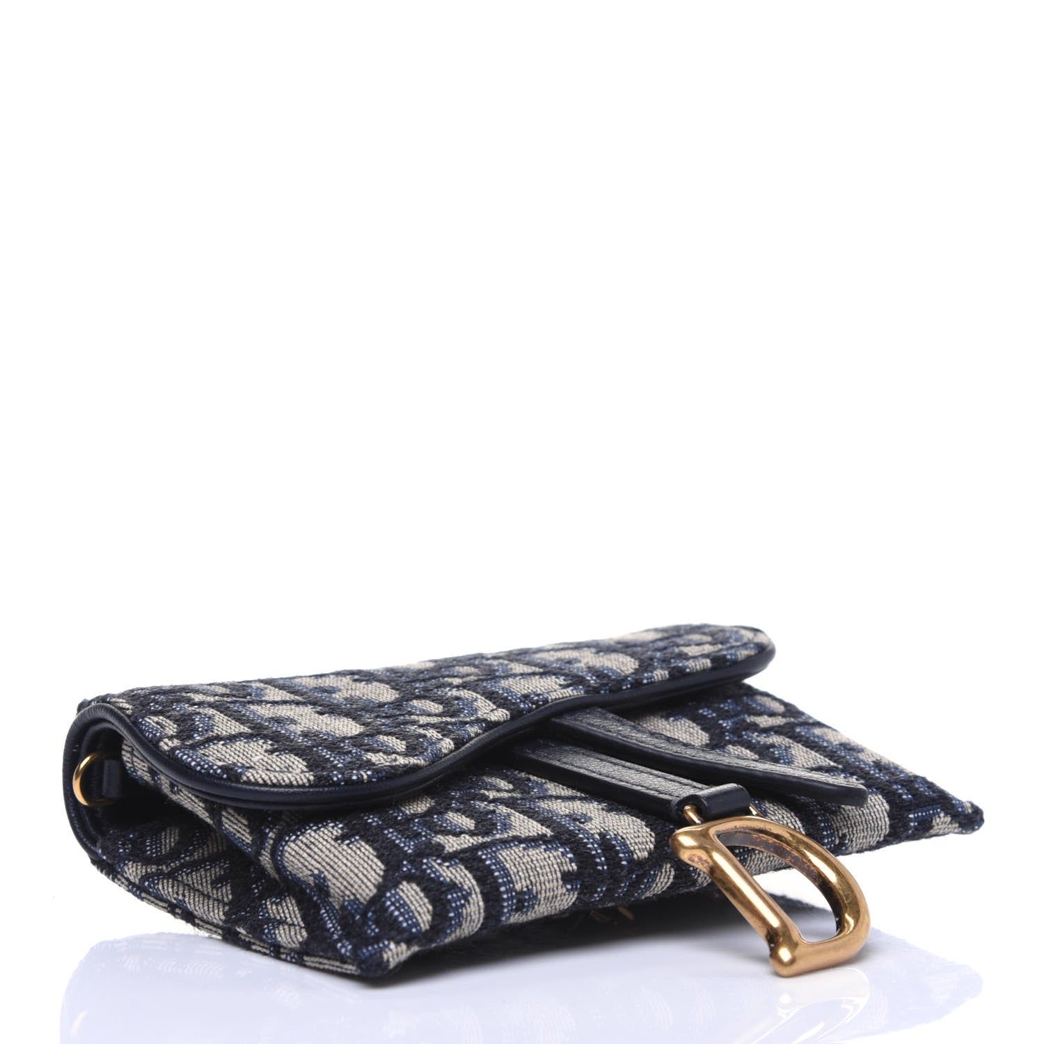 Christian Dior Oblique Nano Saddle Chain Pouch Blue 4 of 12