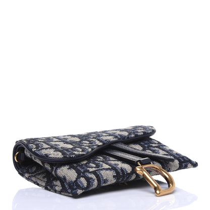 Christian Dior Oblique Nano Saddle Chain Pouch Blue 4 of 12