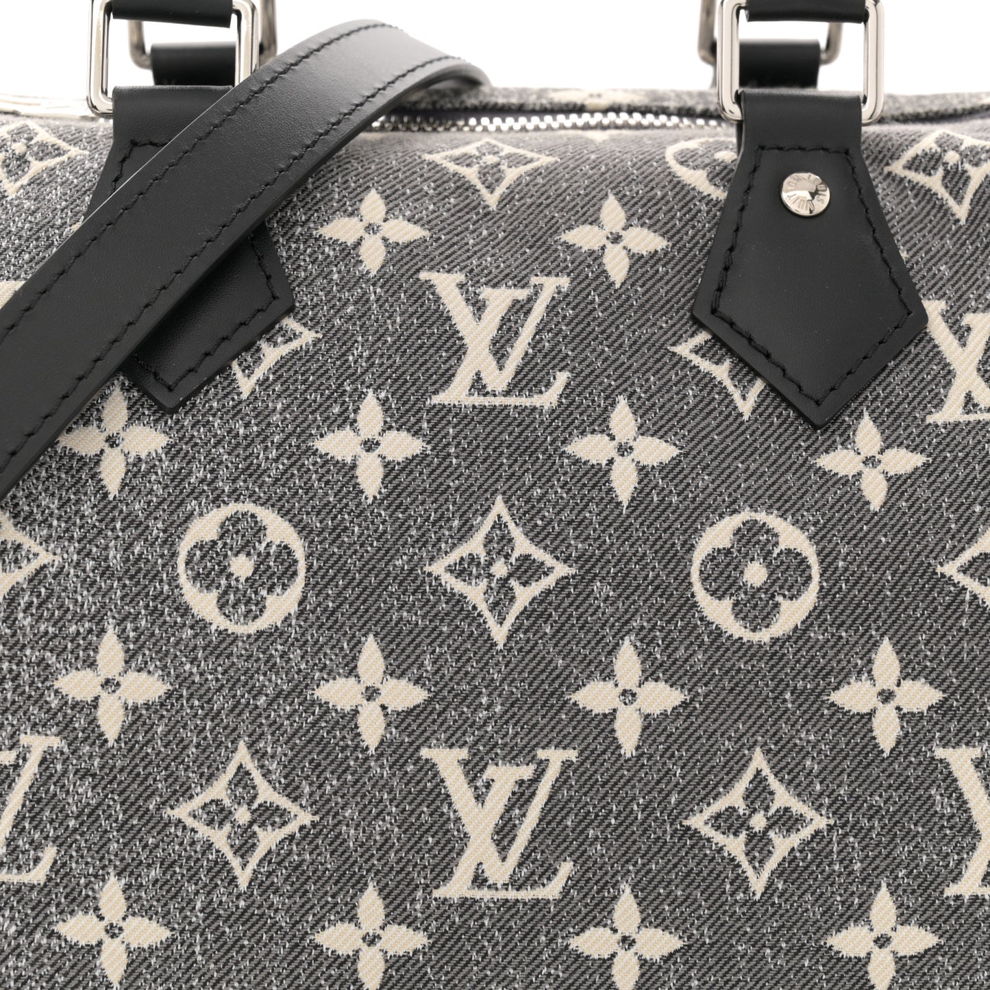Denim Monogram Jacquard Speedy Bandouliere 25 Black