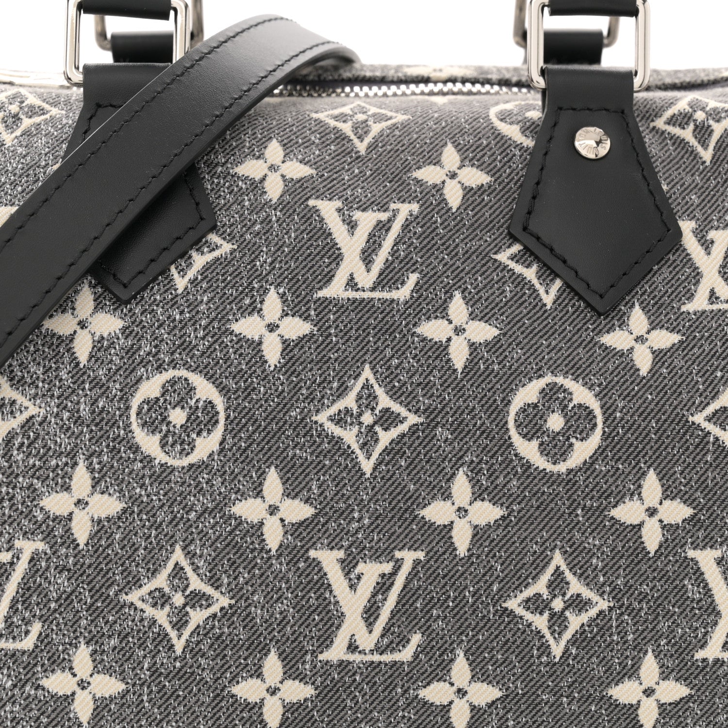 Louis Vuitton Denim Monogram Jacquard Speedy Bandouliere 25 Black 7 of 9