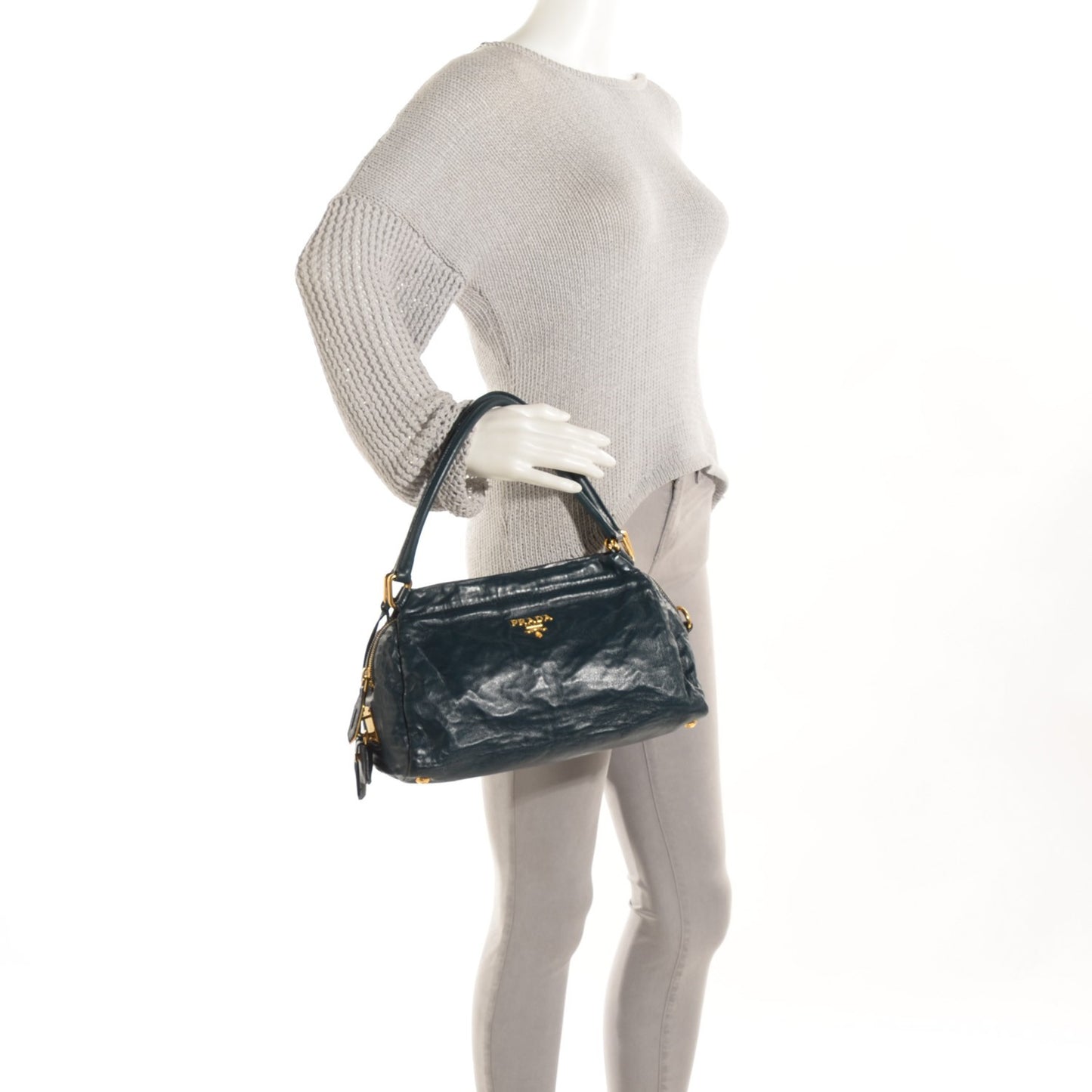 Nappa Antique Shoulder Bag Denim