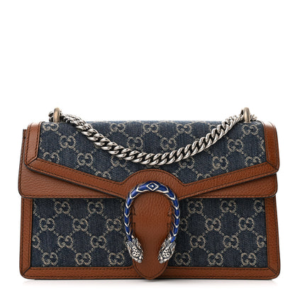Gucci New Denim GG Monogram Dollar Calfskin Enamel Small Dionysus Shoulder Bag Blue Tea Cuir Epilog Electric Blue 1 of 10