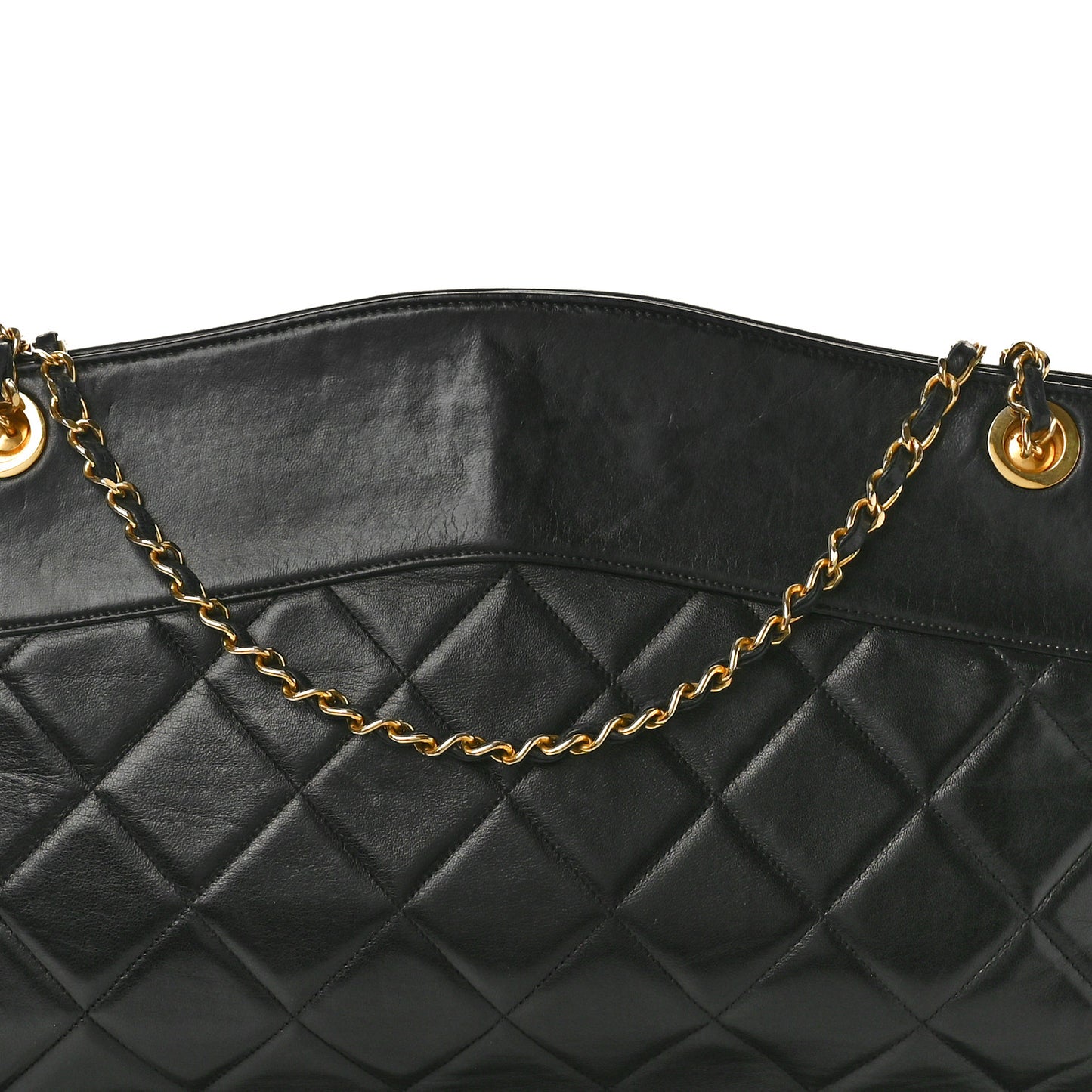 Lambskin Quilted Shoulder Bag Black