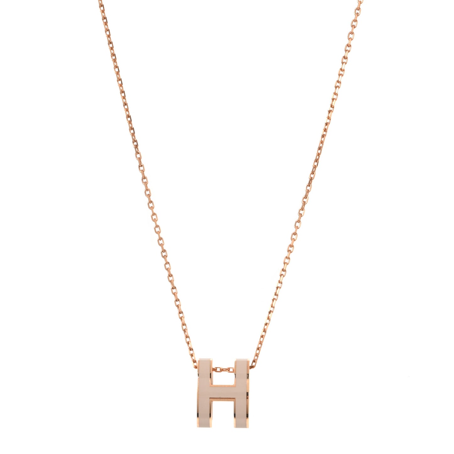 Lacquered Rose Gold Pop H Pendant Necklace Poudre