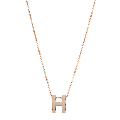 Hermes Lacquered Rose Gold Pop H Pendant Necklace Poudre 1 of 5