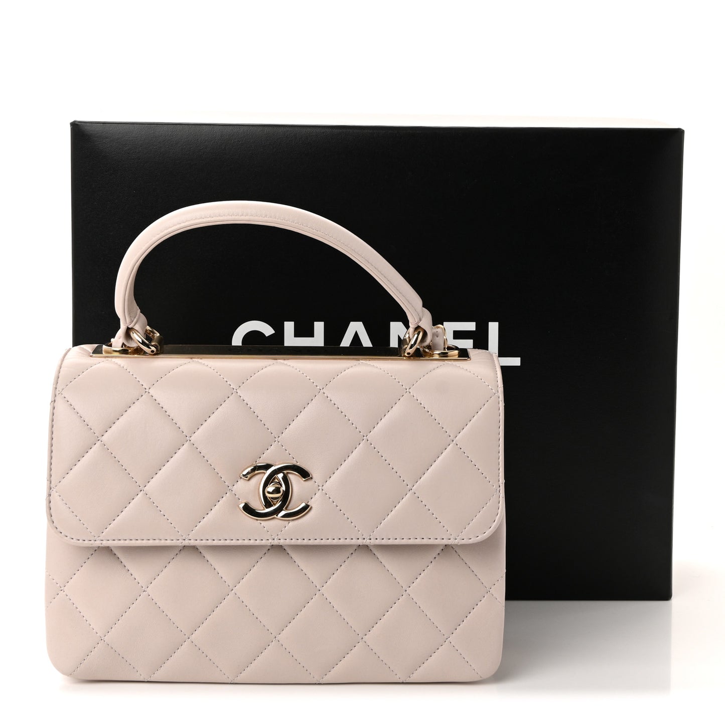 Lambskin Quilted Small Trendy CC Flap Dual Handle Bag Lilas Lilac