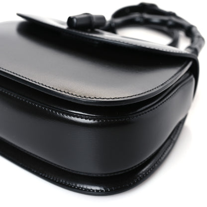 Gucci Boarded Dyana Lux Calfskin Web Monochrome Small Bamboo 1947 Top Handle Bag Black 9 of 10