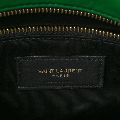 Saint Laurent Lambskin Quilted Small Loulou Puffer Monogram Chain Satchel New Vert 6 of 9