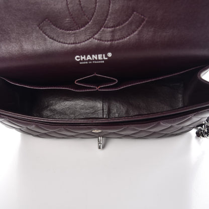 Chanel Lambskin Quilted Jumbo Double Flap Dark Purple 6 of 15